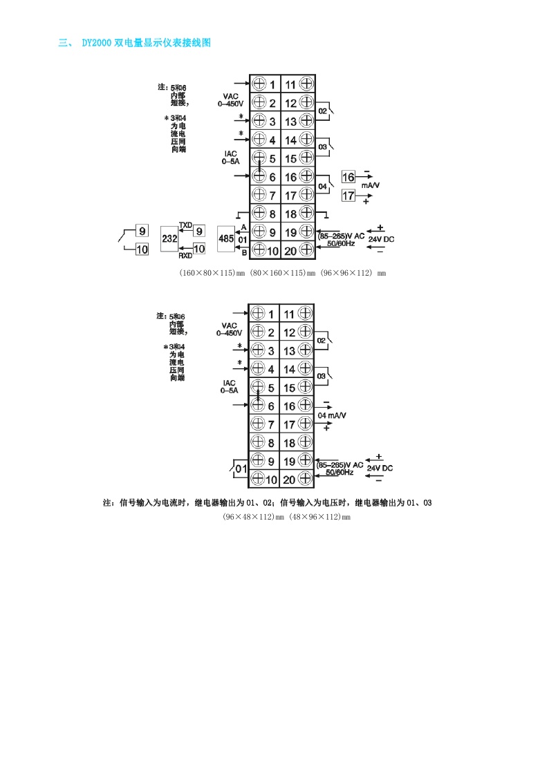 东辉仪表DY2000（EE）双电量显示仪表