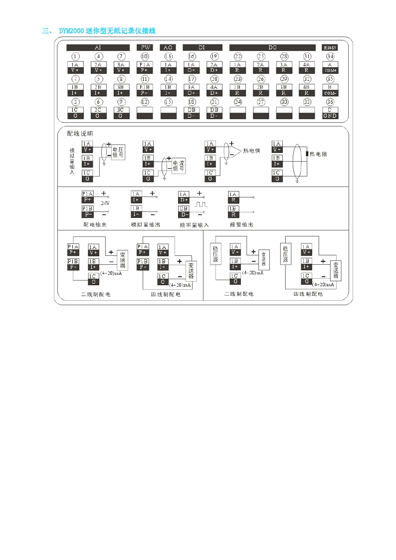 DYM2000迷你型无纸记录仪