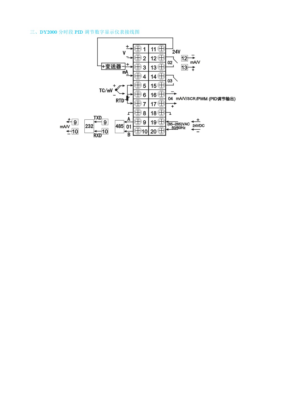 DY21CA、DY22CA、DY2000（CA）分时段PID调节数字显示仪表